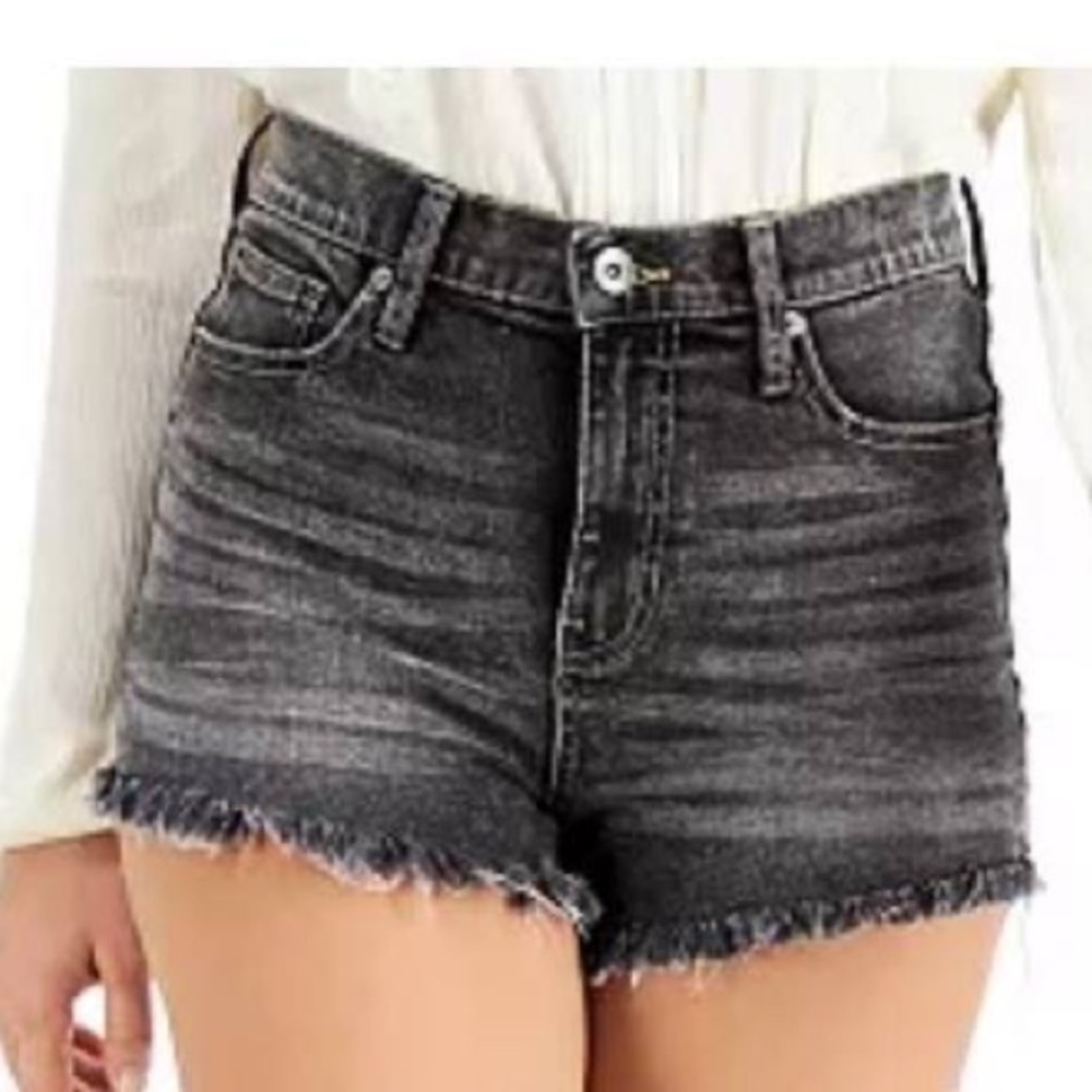 Kendall + Kylie Black Acid Wash The Drifter High Rise Denim Jeans